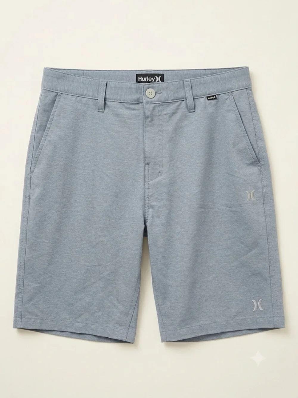 Hurley Men's Heather Sky Blue Flat-Front Shorts